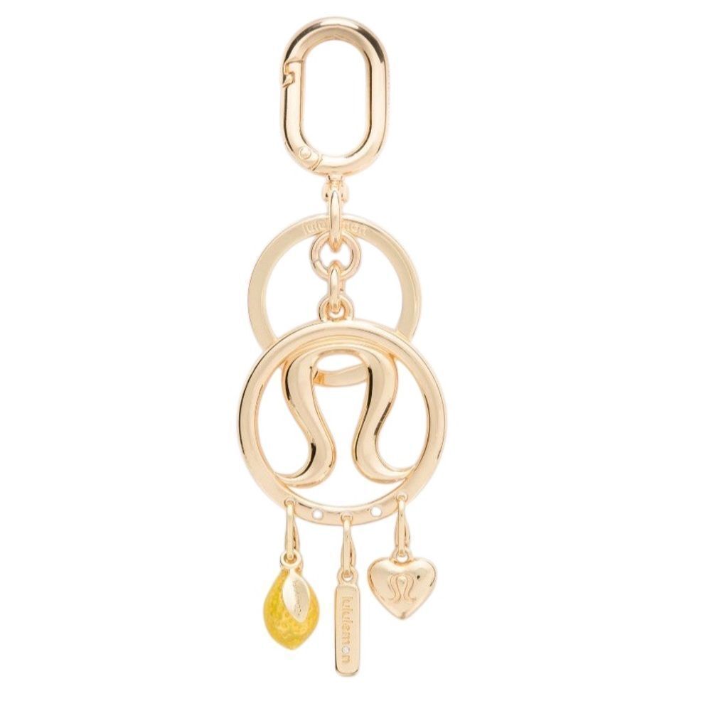 Lululemon Charm Logo Keyring Charm Heart Lemon Bag Charm